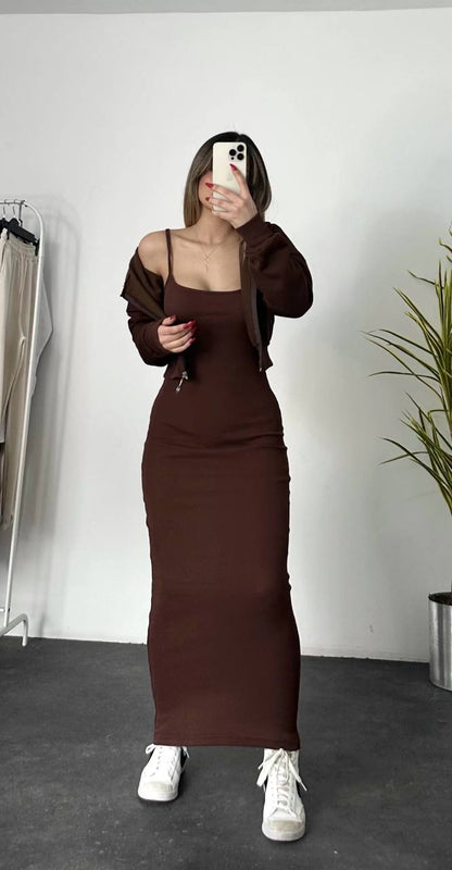Ensmble ROBE VESTE CROP TOP ZIPPER