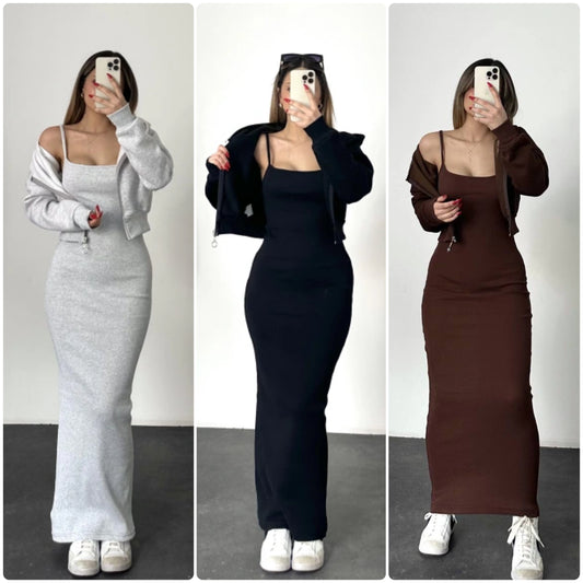 Ensmble ROBE VESTE CROP TOP ZIPPER